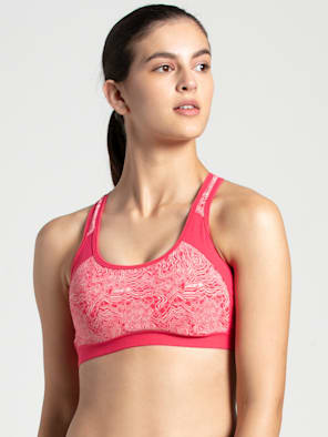 Wirefree Padded Super Combed Cotton Elastane Stretch Printed Full Coverage Active Bra