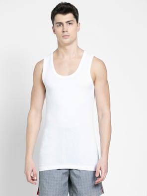 Super Combed Cotton Round Neck Sleeveless Vest with Extended Length for Easy Tuck