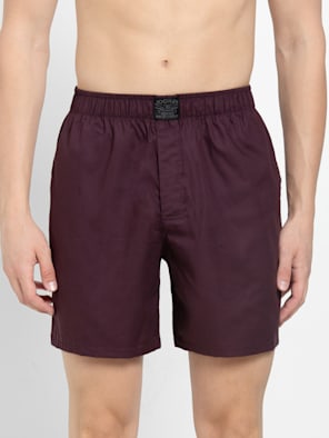 Tencel Lyocell Cotton Solid Boxer Shorts with Side Pocket