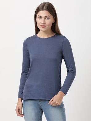 Micro Modal Cotton Relaxed Fit Round Neck Full Sleeve T-Shirt
