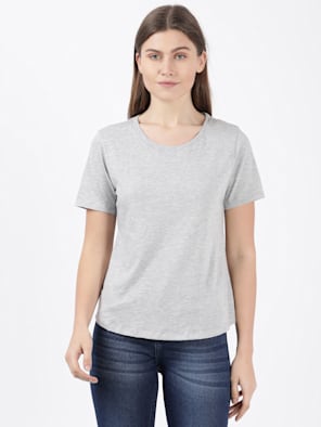 Super Combed Cotton Rich Curved Hem Styled T-Shirt