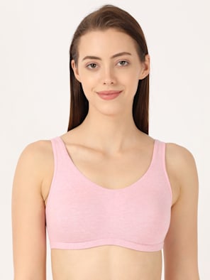 Women's Super Combed Cotton Elastane Stretch Slip On Crop Top With Stay Fresh Treatment - Pink Lady Melange