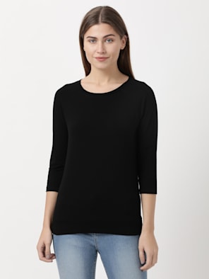 Black 3 quarter Sleeve T-Shirt