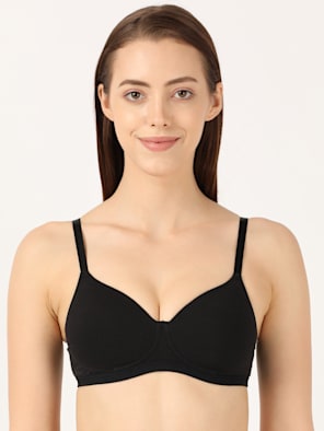 Wirefree Padded Super Combed Cotton Elastane Stretch Full Coverage Slip-On Beginners Bra