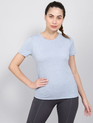 Microfiber Polyester Fabric Relaxed Fit Solid Round Neck Half Sleeve T-Shirt