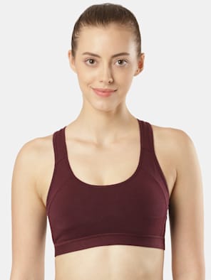 Wirefree Padded Super Combed Cotton Elastane Stretch Full Coverage Active Bra