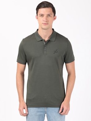 Super Combed Cotton Rich Solid Half Sleeve Polo T-Shirt