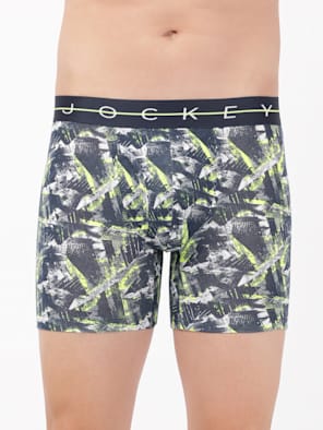 Super Combed Cotton Elastane Stretch Printed Boxer Brief with Ultrasoft Waistband