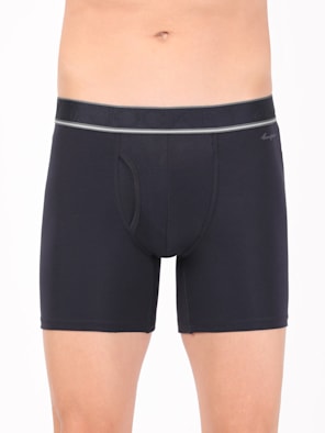 Men's Tencel Micro Modal Elastane Stretch Solid Boxer Brief with Natural Stay Fresh Properties - Navy