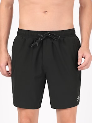 Recycled Microfiber Elastane Stretch Straight Fit Solid Shorts