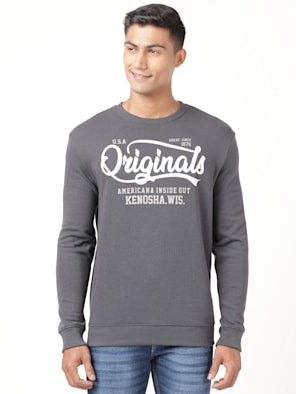 Super Combed Cotton Rich French Terry Printed Sweatshirt with Ribbed Cuffs