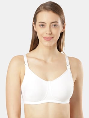 Wirefree Super Combed Cotton Elastane Stretch Full Coverage Nursing Bra with Front Opening and Adjustable Straps