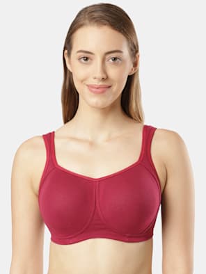 Wirefree Padded Super Combed Cotton Elastane Stretch Full Coverage Plus Size Bra with Broad Wings