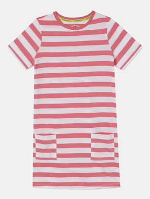 Super Combed Cotton Striped Relaxed Fit Short Sleeve Sleep Dress