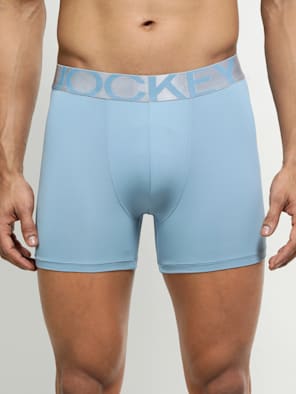 Men's Tactel Microfiber Elastane Stretch Solid Trunk with Moisture Move Treatment - Blue Shadow
