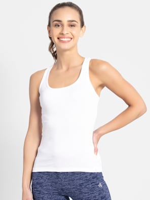 Super Combed Cotton Rib Slim Fit Solid Racerback Styled Tank Top