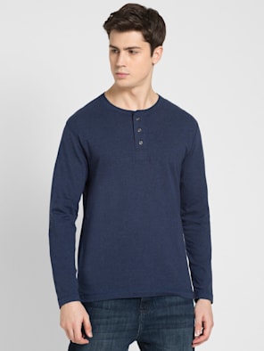 Super Combed Cotton Rich Full Sleeve Henley T-Shirt