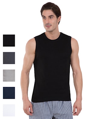 Super Combed Cotton Rib Solid Round Neck Muscle Vest