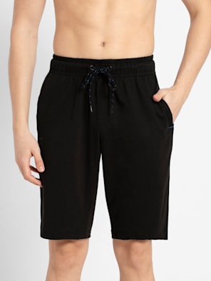 Super Combed Cotton Elastane Stretch Straight Fit Solid Shorts