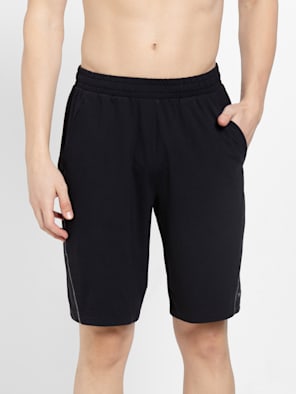 Soft Touch Microfiber Elastane Stretch Straight Fit Solid Shorts