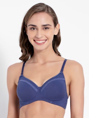 Wirefree Padded Super Combed Cotton Elastane Stretch Full Coverage Multiway Styling T-Shirt Bra