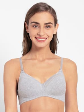 Wirefree Padded Super Combed Cotton Elastane Stretch Full Coverage Multiway Styling T-Shirt Bra