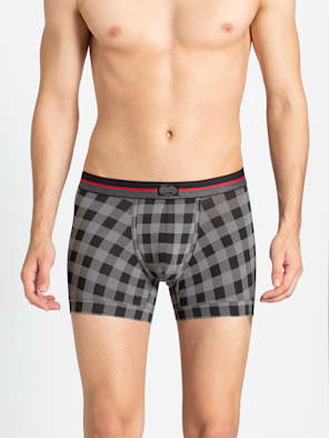 Super Combed Cotton Elastane Stretch Checkered Trunk with Ultrasoft Waistband