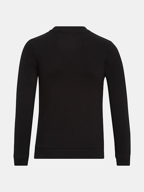 Boy's Super Combed Cotton Rich Graphic Printed Mandarin Collar Sweatshirt - Black