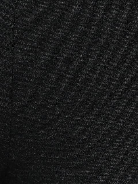 Women's Rayon Nylon Elastane Stretch Treggings with Side Zipper Pockets - Black Melange