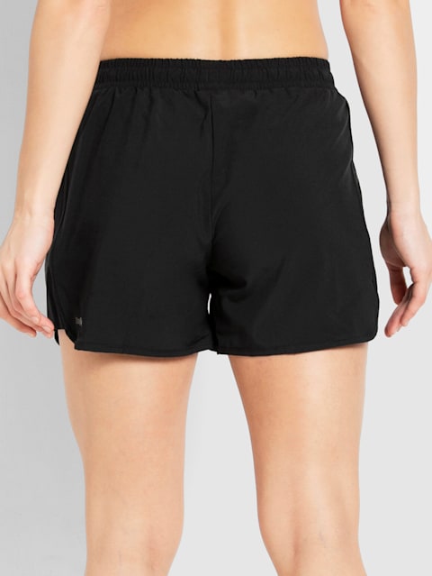 Women's Lightweight Microfiber Fabric Straight Fit Shorts with Zipper Pockets and Stay Fresh Treatment - Black