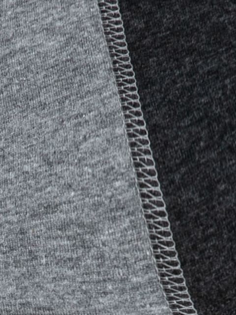 Men's Super Combed Cotton Solid Brief with Stay Fresh Properties - Black Melange & Mid Grey Melange(Pack of 2)