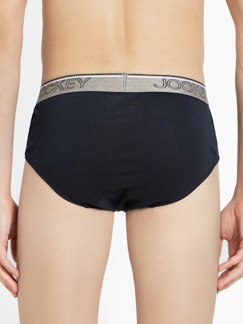 Men's Super Combed Cotton Solid Brief with Ultrasoft Waistband - Deep Navy(Pack of 2)