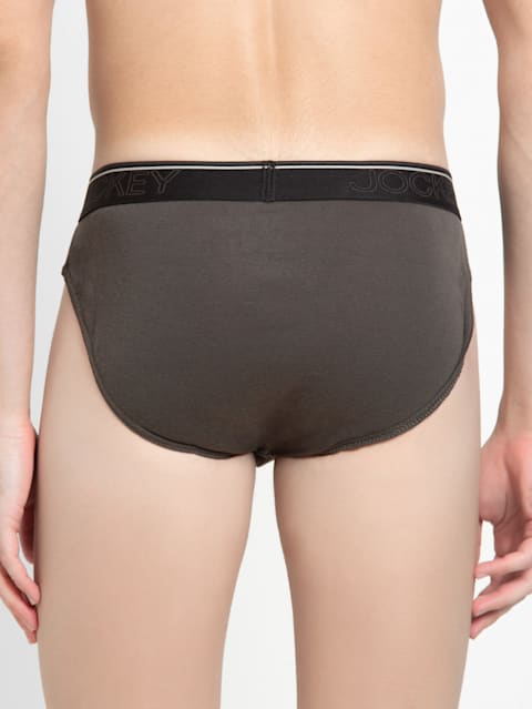 Men's Super Combed Cotton Rib Solid Brief with Ultrasoft Waistband - Deep Olive