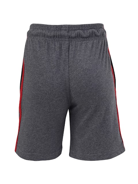 Boy's Super Combed Cotton Rich Graphic Printed Shorts with Side Pockets - Charcoal Melange