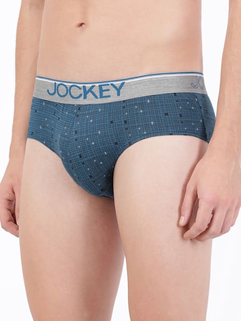 Men's Super Combed Cotton Printed Brief with Ultrasoft Waistband - Assorted