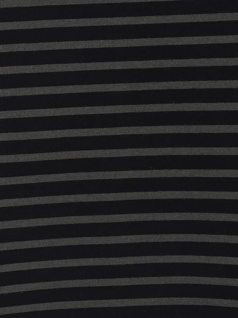 Men's Super Combed Cotton Rich Striped Round Neck Half Sleeve T-Shirt - Black & Deep Olive