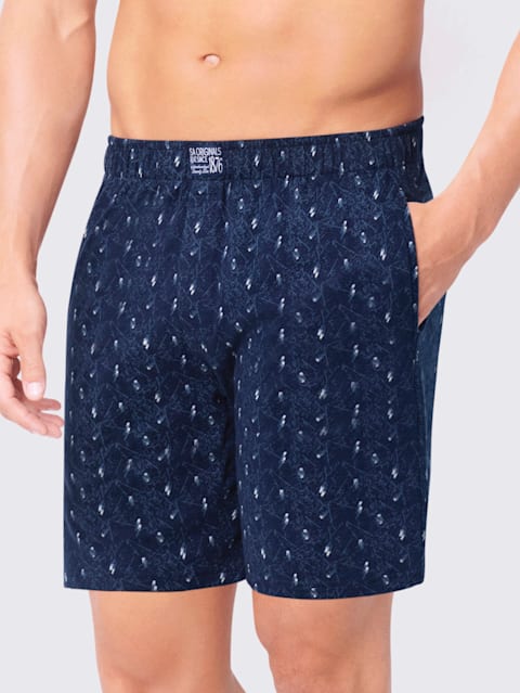 Men's Super Combed Cotton Printed Boxer Shorts with Side Pocket - Assorted