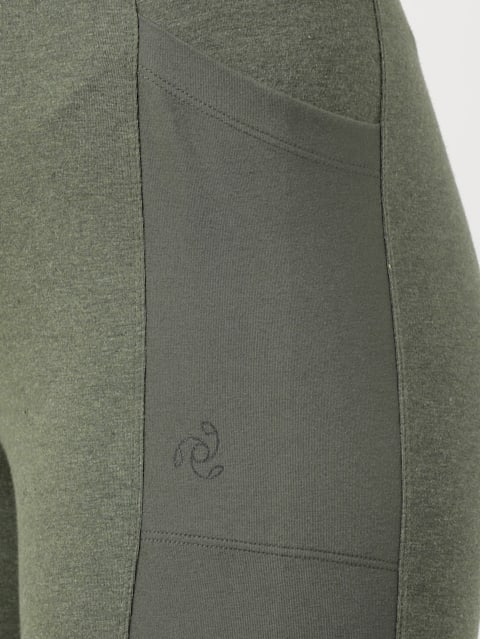 Women's Super Combed Cotton Elastane Stretch Slim Fit Joggers With Side Pockets - Beetle Melange