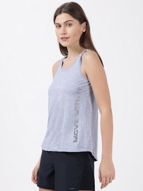 Women's Microfiber Fabric Graphic Printed Tank Top With Breathable Mesh and Stay Dry Treatment - Even Tide