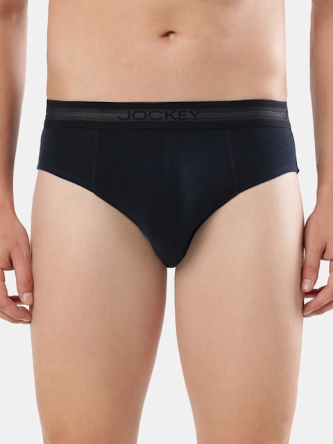 Men's Super Combed Cotton Solid Brief with Stay Fresh Properties - Deep Navy(Pack of 2)