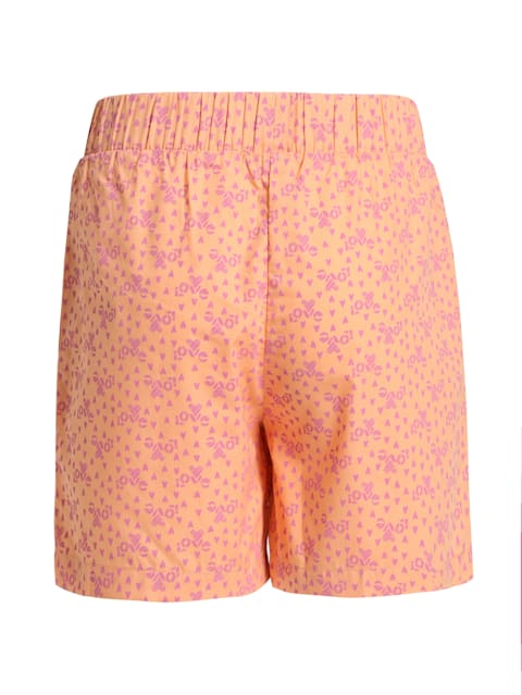 Girl's Super Combed Cotton Woven Relaxed Fit Printed Shorts with Side Pockets - Assorted Color & Printed(Pack of 2)