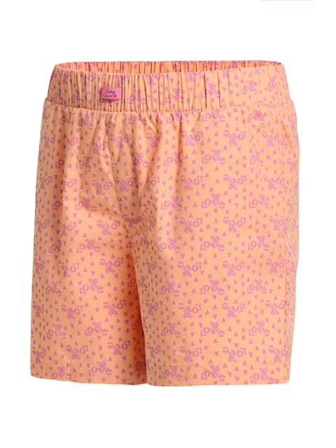 Girl's Super Combed Cotton Woven Relaxed Fit Printed Shorts with Side Pockets - Assorted Color & Printed(Pack of 2)
