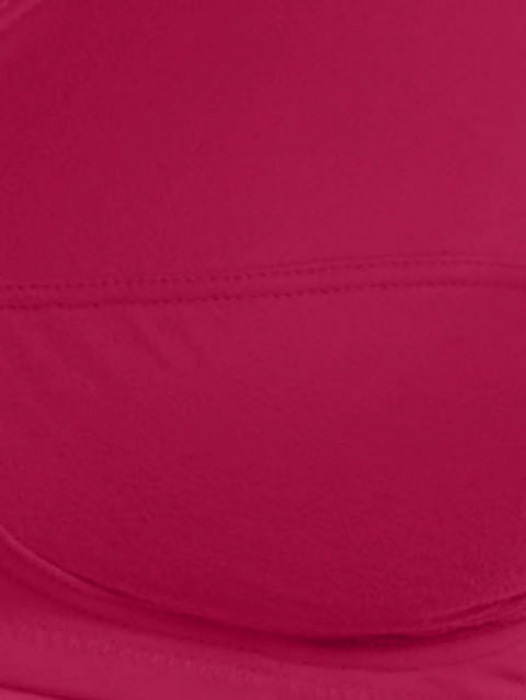 Women's Wirefree Non Padded Super Combed Cotton Elastane Stretch Full Coverage Plus Size Bra with Side Panel Support and Adjustable Broad Fabric Straps - Beet Red