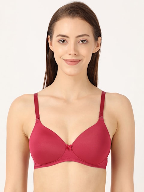 Women's Wirefree Padded Microfiber Nylon Elastane Stretch Full Coverage Multiway Styling T-Shirt Bra with Magic Under Cup - Anemone