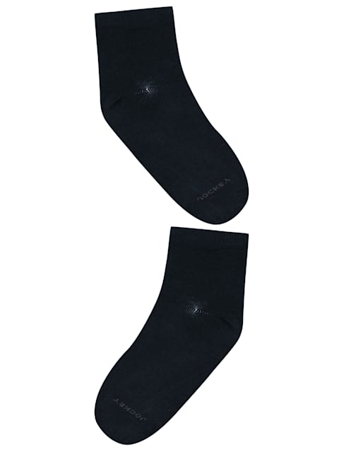Unisex Kid's Compact Cotton Stretch Solid Ankle Length Socks With Stay Fresh Treatment - Navy