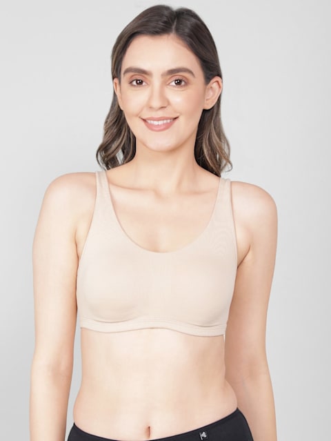 Women's Super Combed Cotton Elastane Stretch Slip On Crop Top With Stay Fresh Treatment - Light Skin