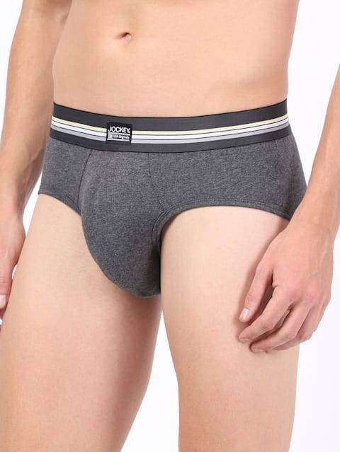 Men's Super Combed Cotton Elastane Stretch Multicolour Brief with Ultrasoft Waistband - Assorted(Pack of 2)