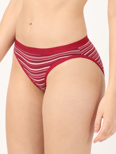 Women's Medium Coverage Super Combed Cotton Elastane Stretch Mid Waist Bikini With Exposed Waistband and StayFresh Treatment - Assorted(Pack of 5)