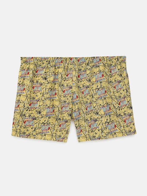 Boy's Super Combed Mercerized Cotton Woven Fabric Printed Boxer Shorts with Side Pockets - Assorted(Pack of 2)