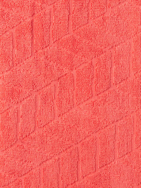 Cotton Terry Ultrasoft and Durable Patterned Hand Towel - Coral(Pack of 2)